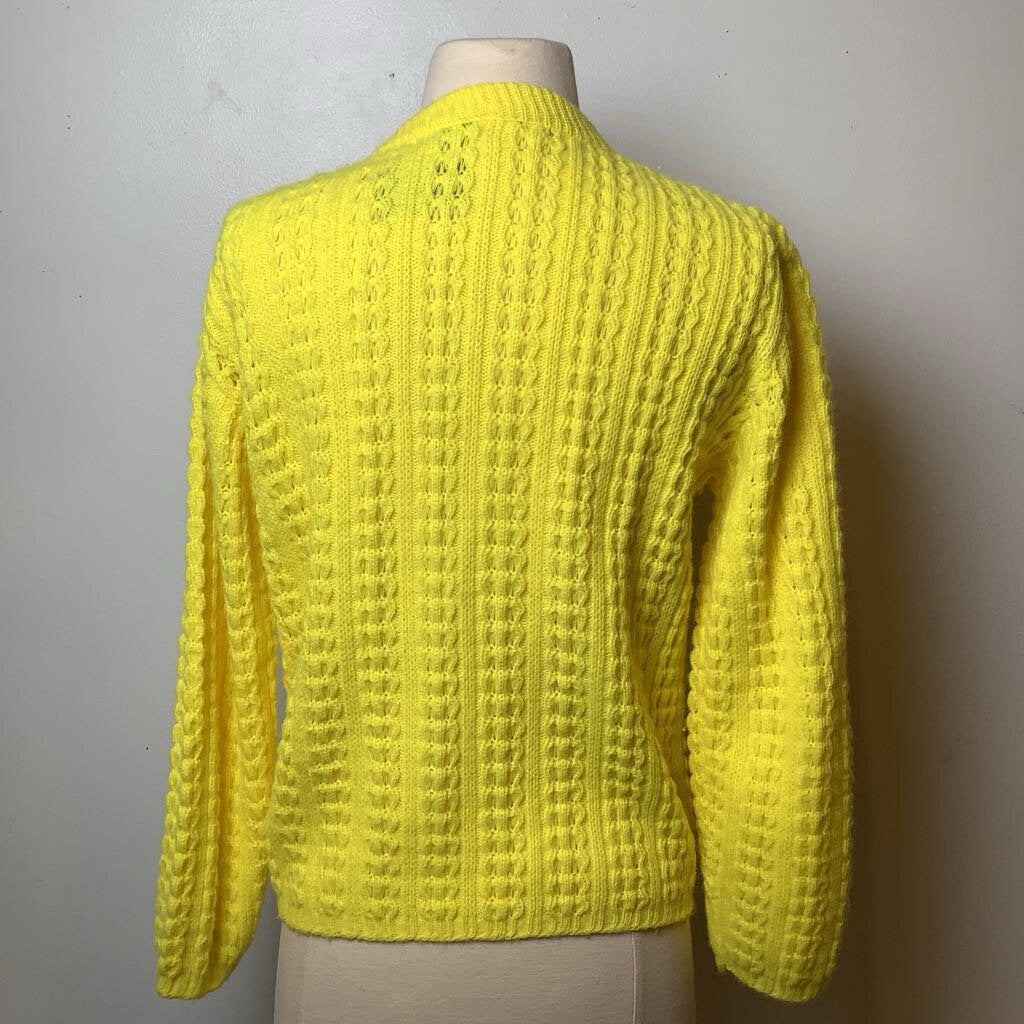 1960s Bright Yellow Acrylic Cardigan