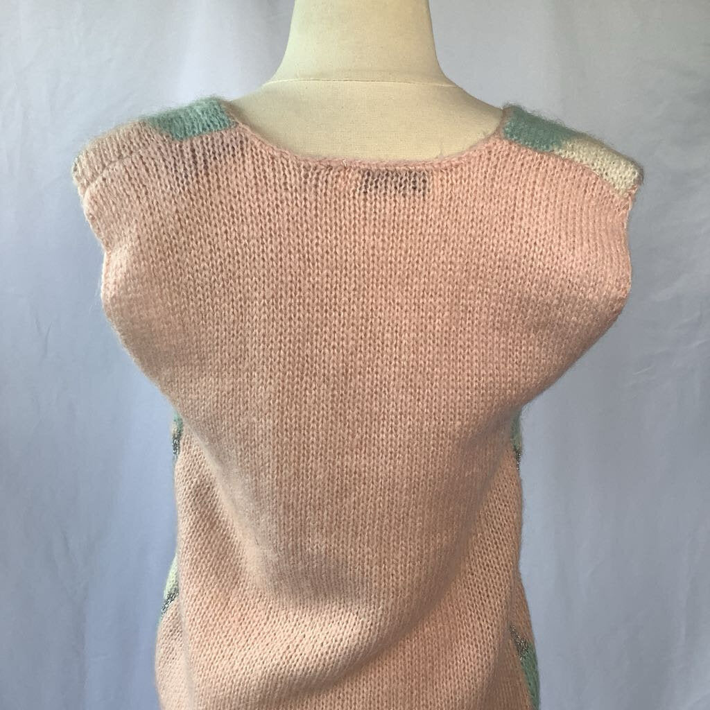 1980s Pink Pastel Lurex Sweater Vest