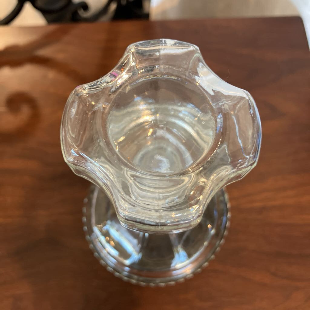 Vintage Glass and Hammered Metal Decanter