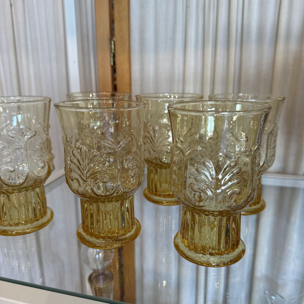 Vtg Libbey Glasses Shell Pattern Set of 6