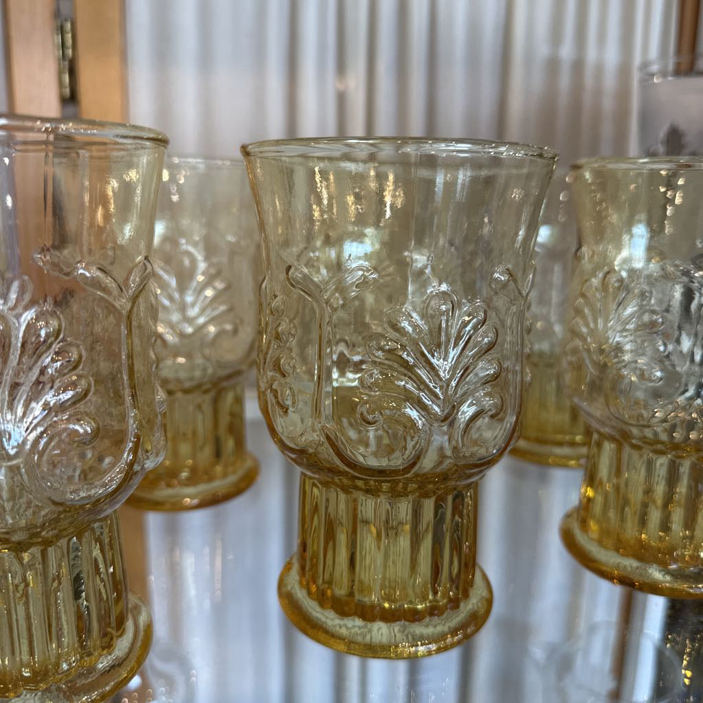 Vtg Libbey Glasses Shell Pattern Set of 6