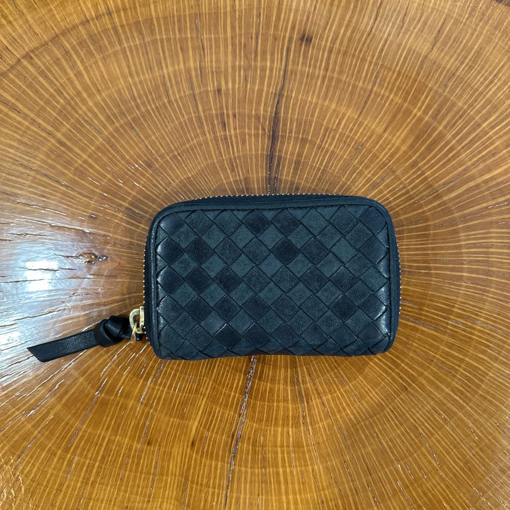 Bottega Veneta Intrecciato Zip Around Coin Purse Wallet
