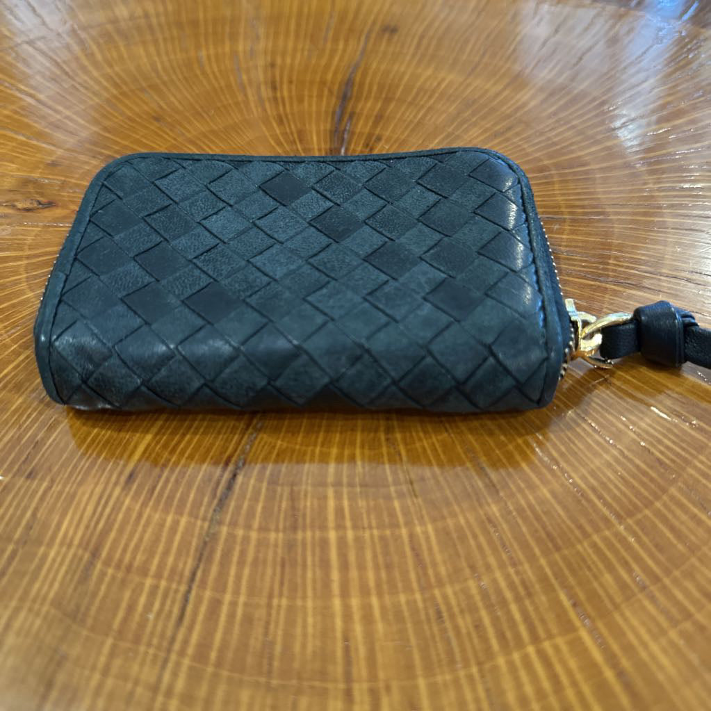 Bottega Veneta Intrecciato Zip Around Coin Purse Wallet