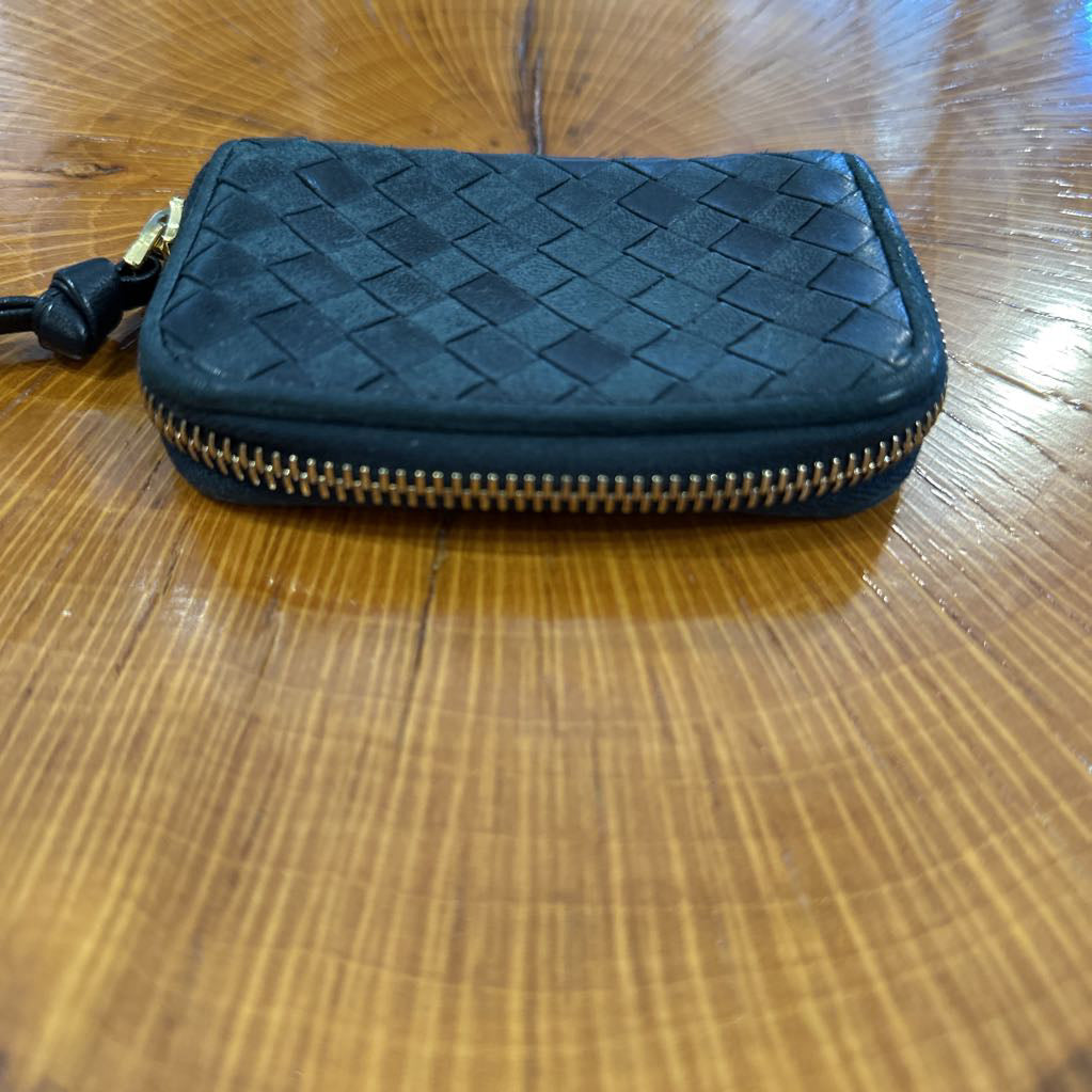 Bottega Veneta Intrecciato Zip Around Coin Purse Wallet