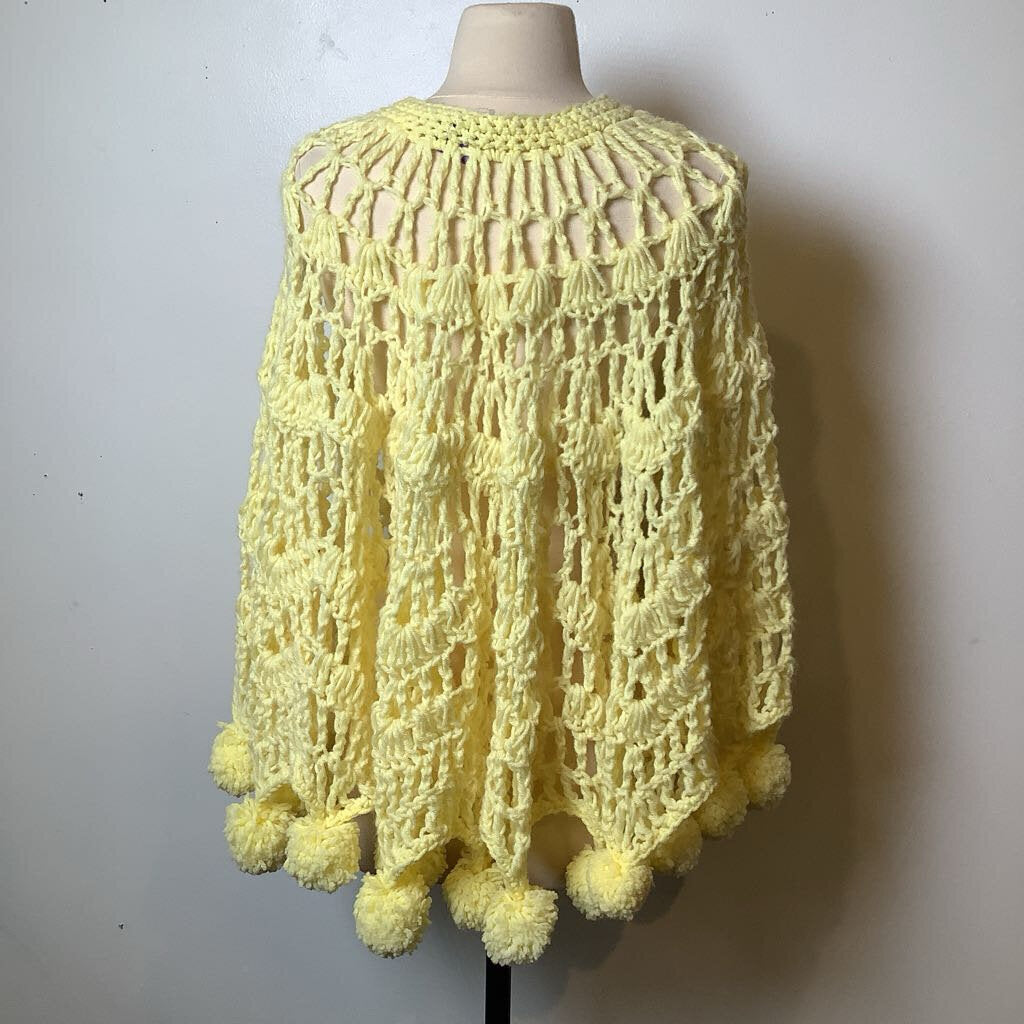 1960s Pom Pom Knit Cape