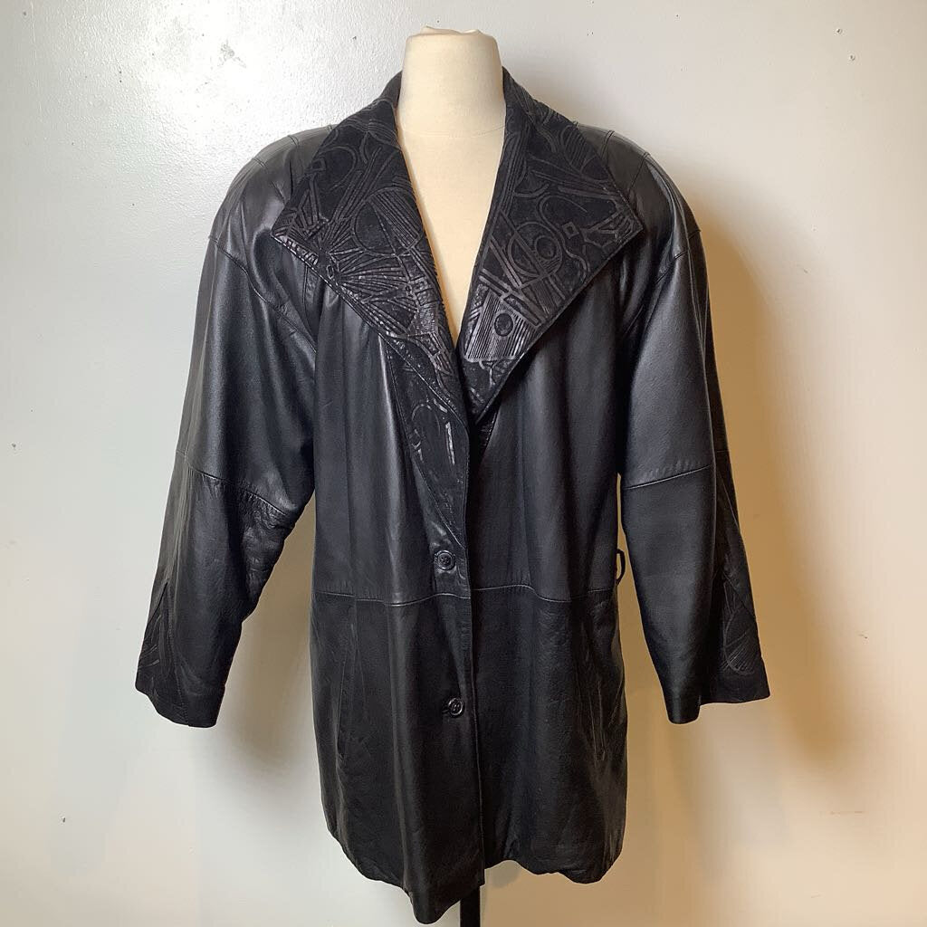 1990s Black 2 Tone Suede & Leather Jacket by Milanoza