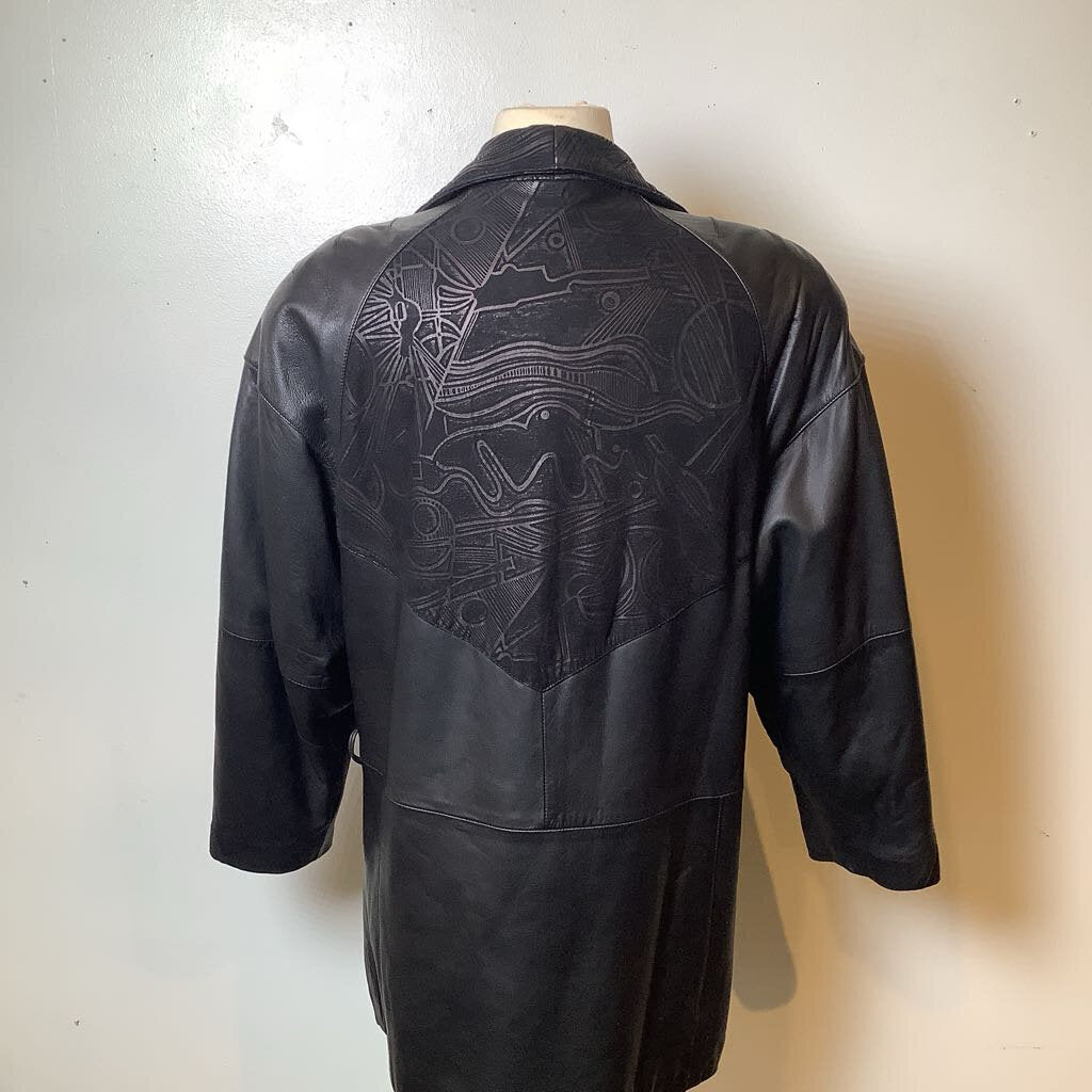 90s Black 2 Tone Suede/Leather Jacket by Milanoza