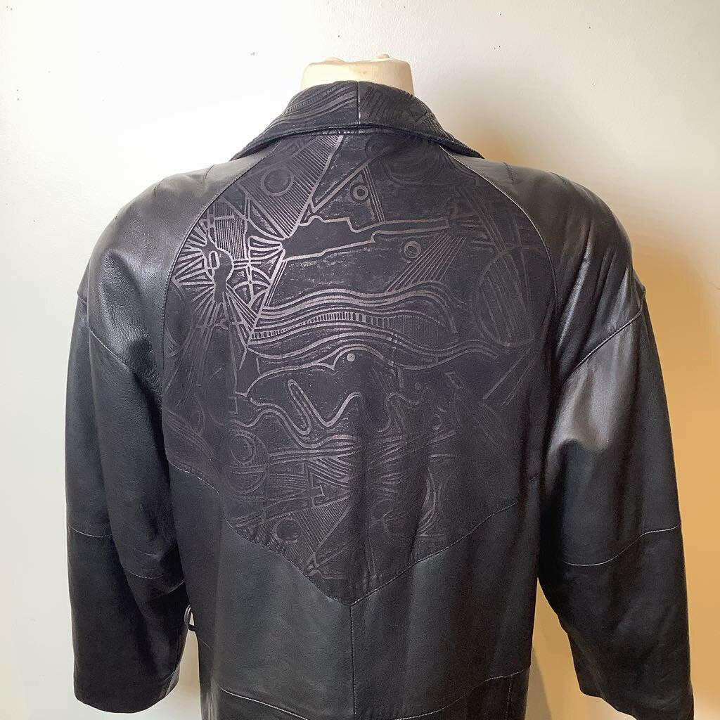 90s Black 2 Tone Suede/Leather Jacket by Milanoza