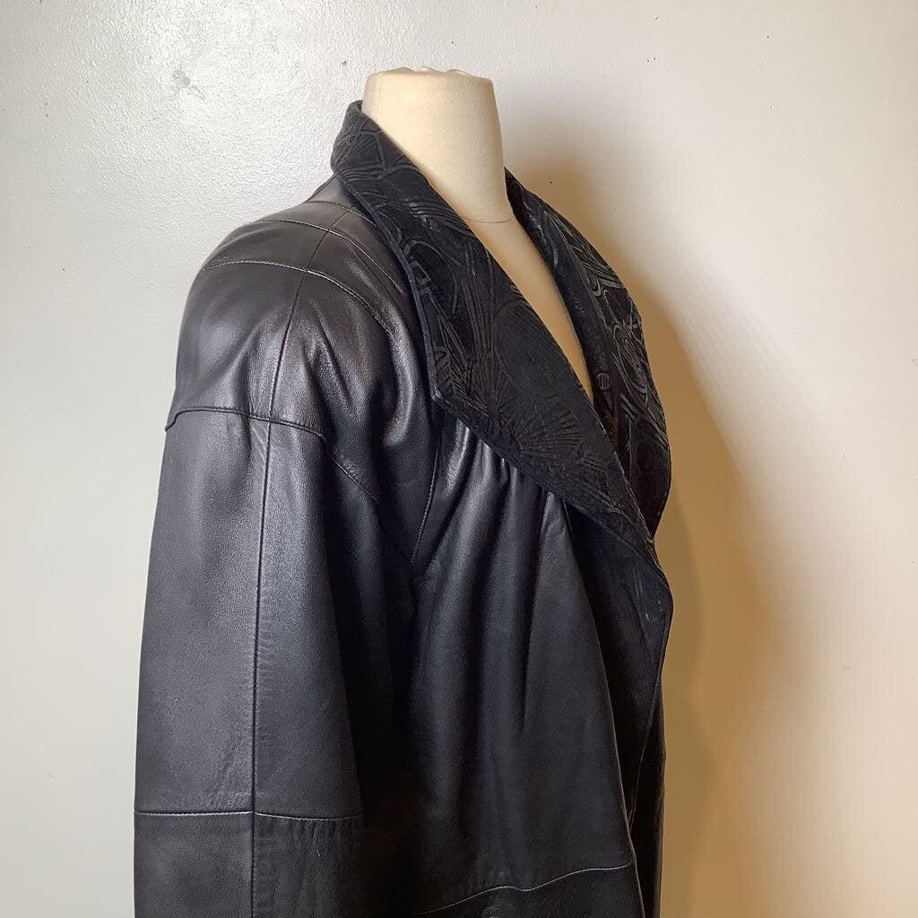 90s Black 2 Tone Suede/Leather Jacket by Milanoza