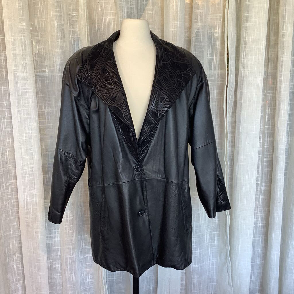 1990s Black 2 Tone Suede & Leather Jacket by Milanoza