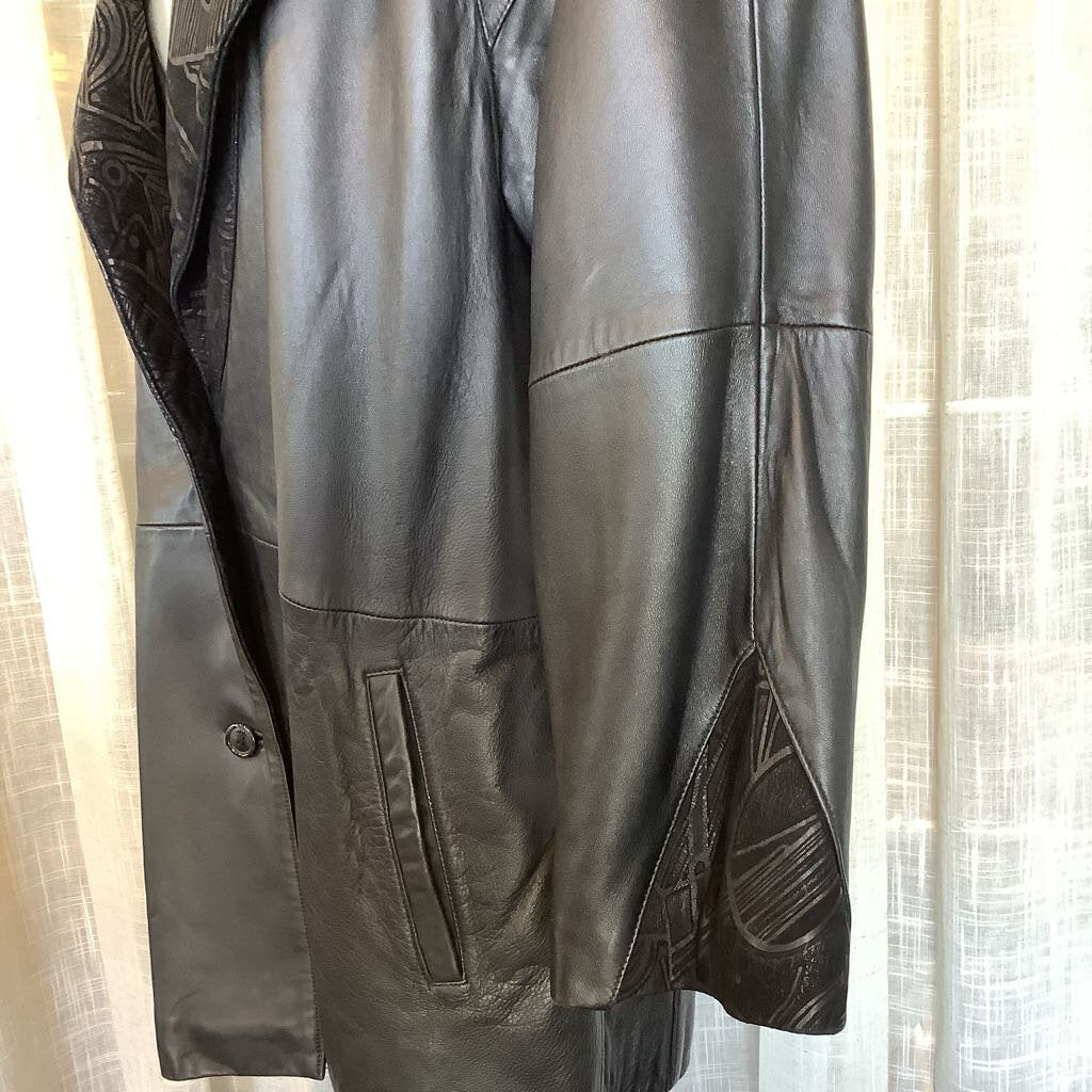 1990s Black 2 Tone Suede & Leather Jacket by Milanoza