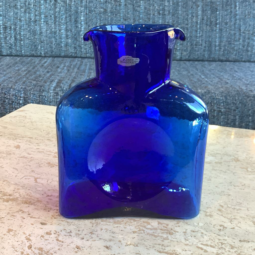 Vintage Blenko Cobalt Glass Pitcher