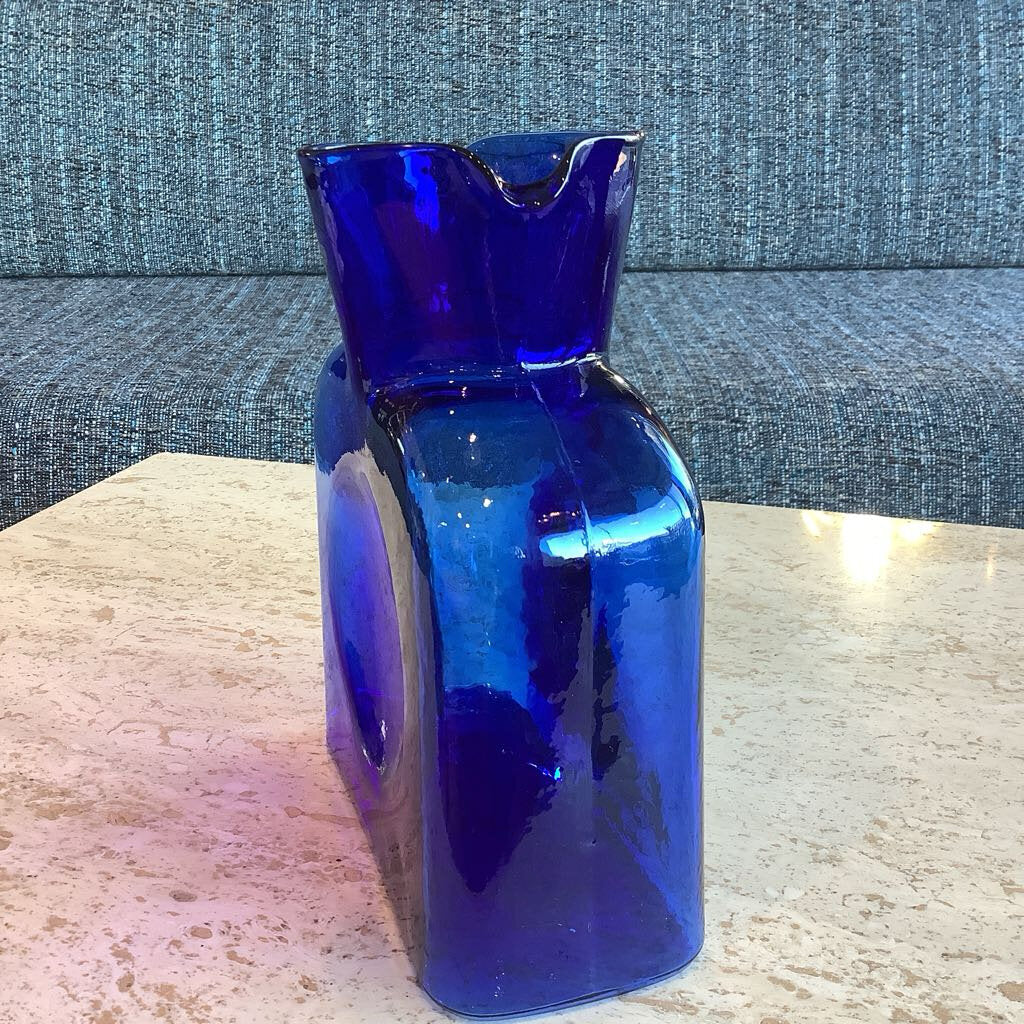 Vintage Blenko Cobalt Glass Pitcher