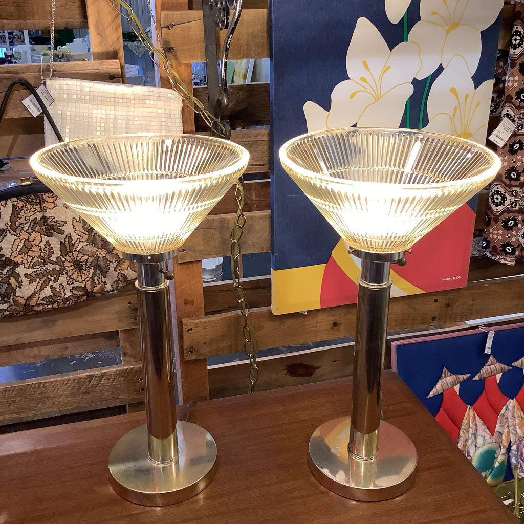 Vintage1980s Brass Lamp Set