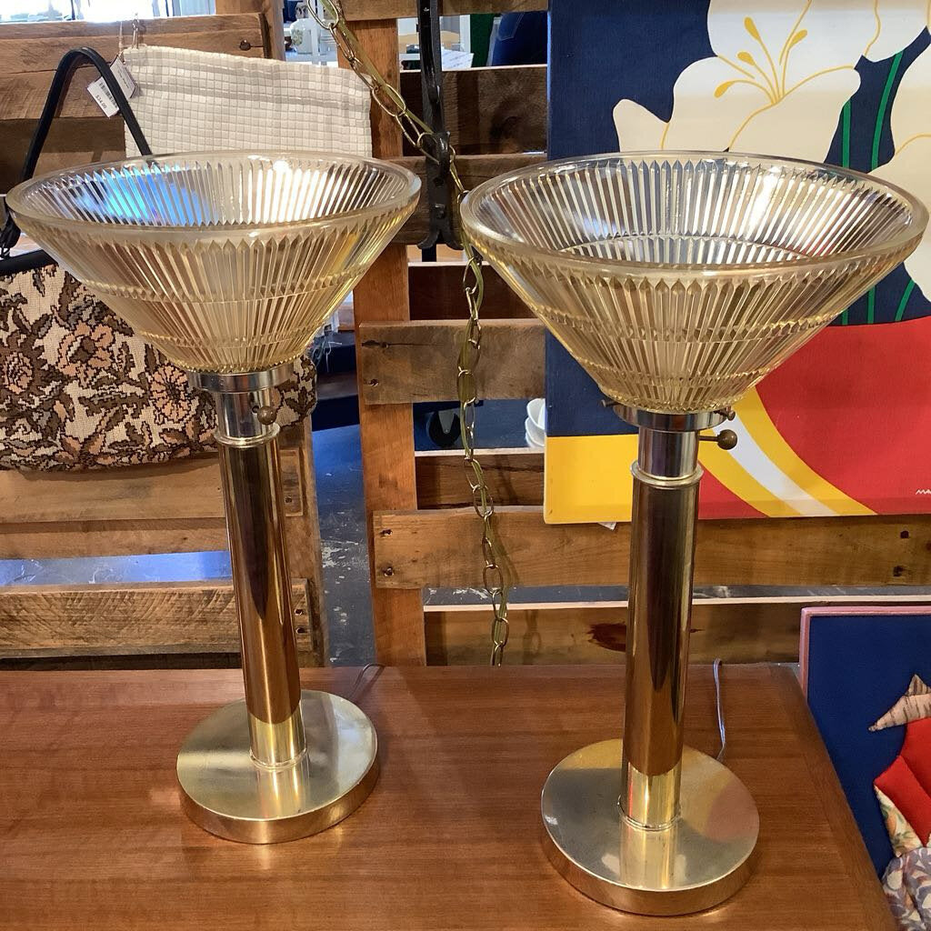 Vintage1980s Brass Lamp Set