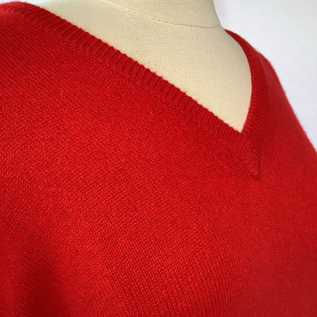 1980s Red Cashmere V-Neck Sweater