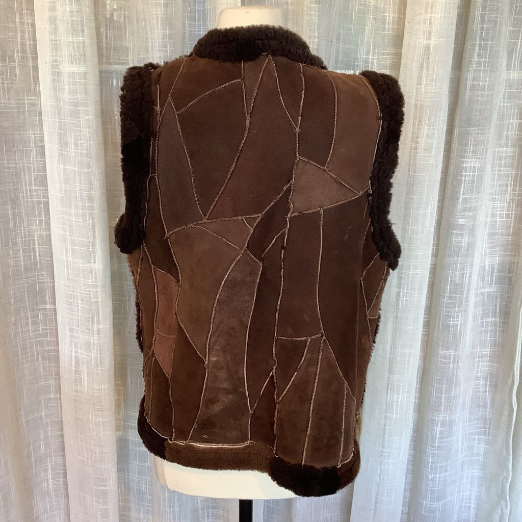 1970s Brown Patch Work Vest