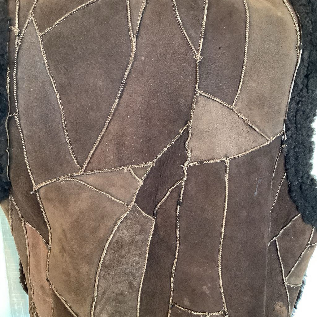 1970s Brown Patch Work Vest