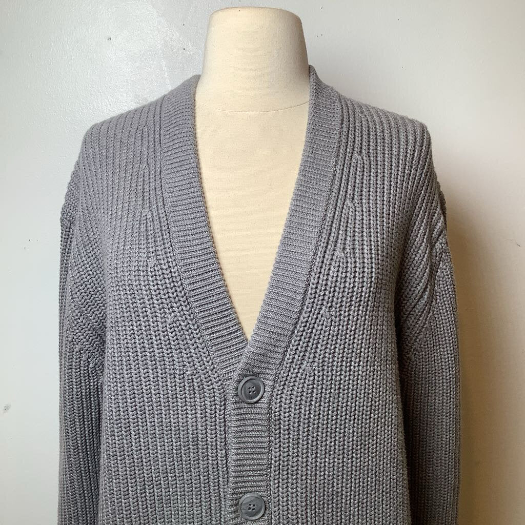 French Connection Cable Cardigan Gray