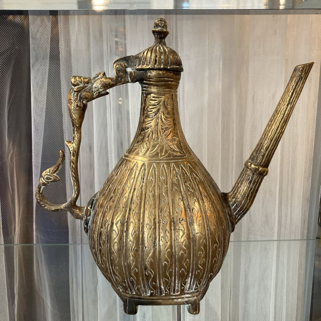 18th Century North Indian Engraved Brass Ewer