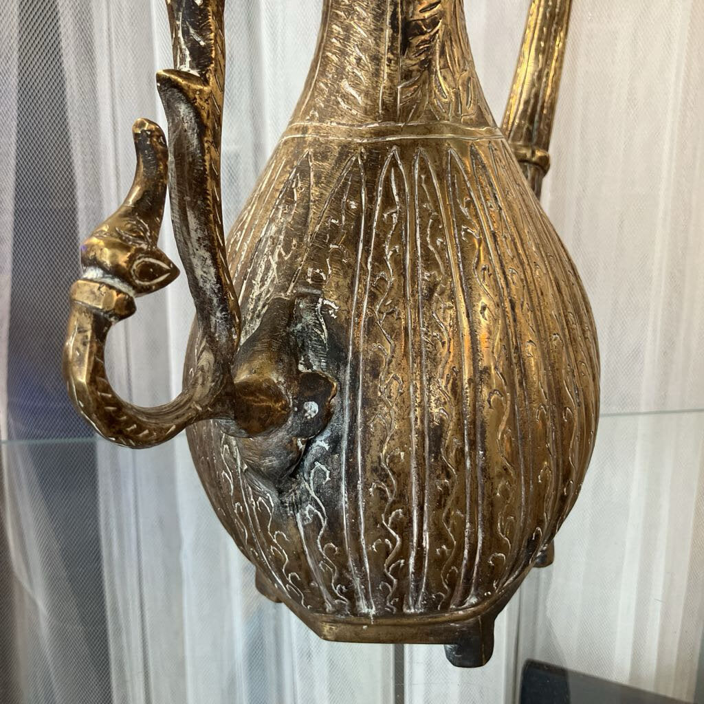 18th Century North Indian Engraved Brass Ewer