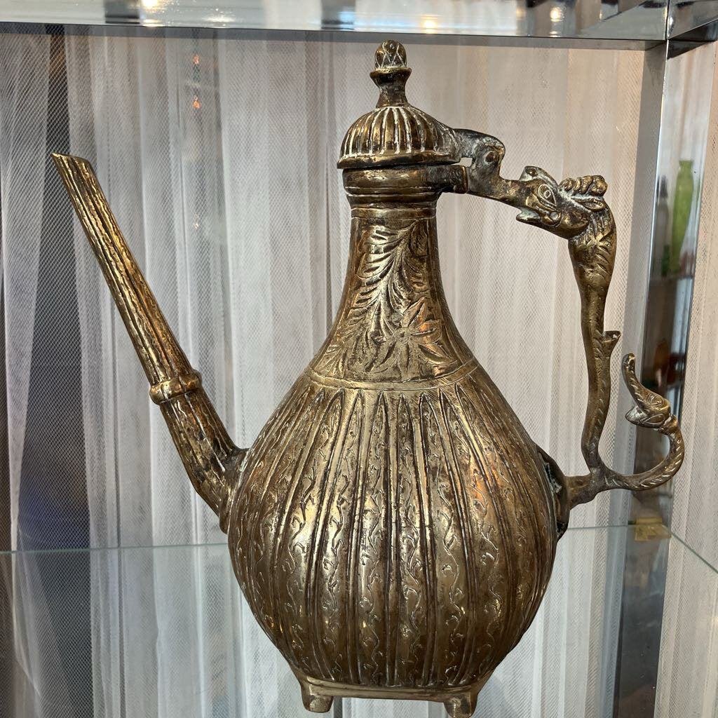 18th Century North Indian Engraved Brass Ewer