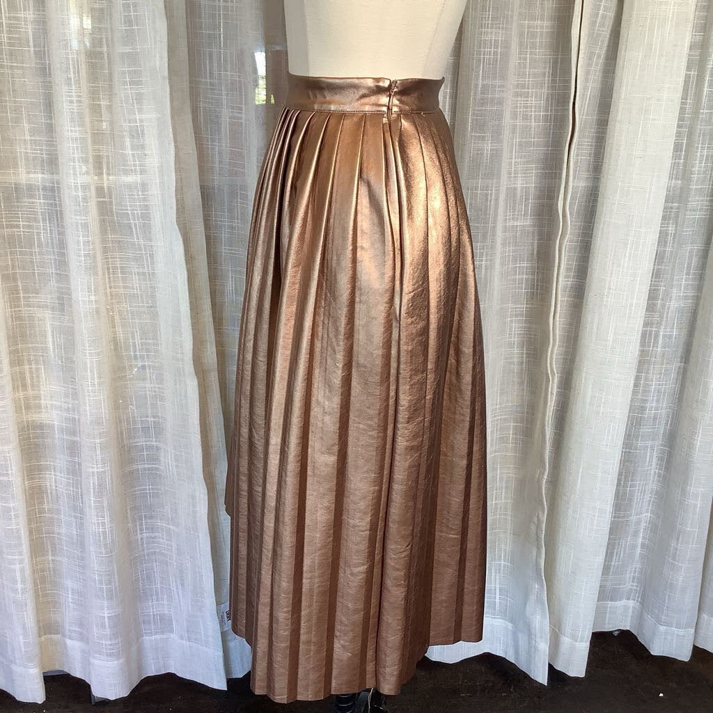 Idem Ditto Bronze Faux Leather Pleated Skirt