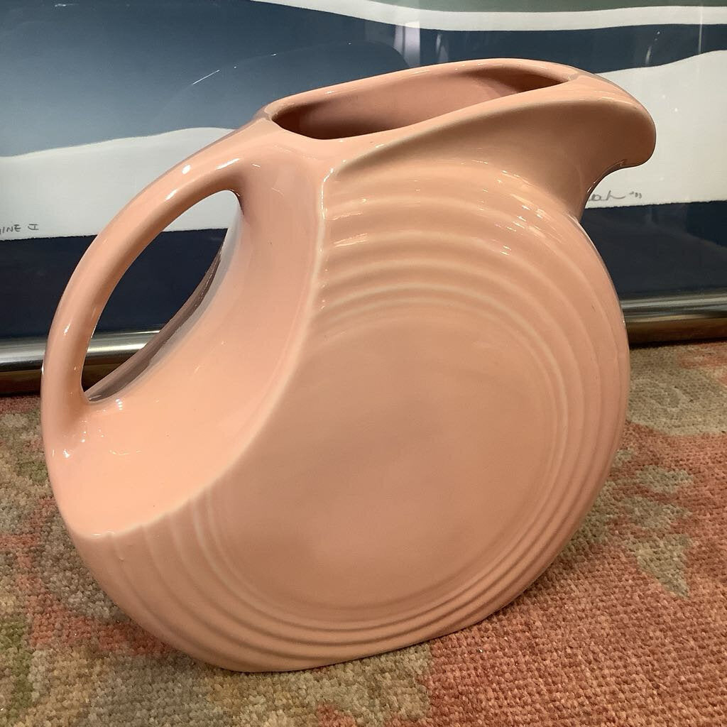 Vintage Apricot Fiesta Ware Disc Pattern Pitcher, 64oz