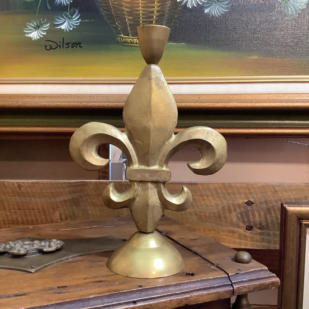 Brass Fleur d Lis Candle holder