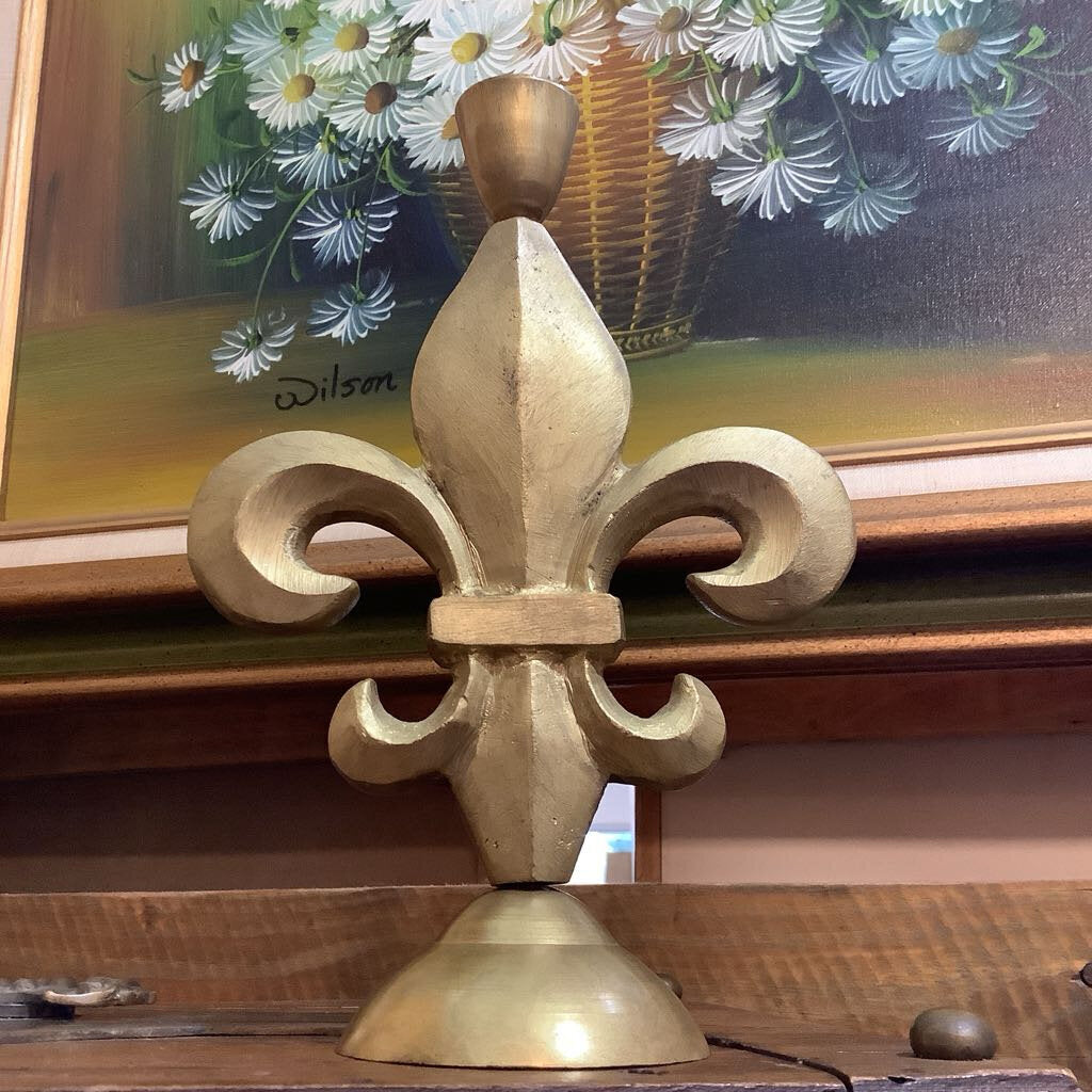 Brass Fleur d Lis Candle holder