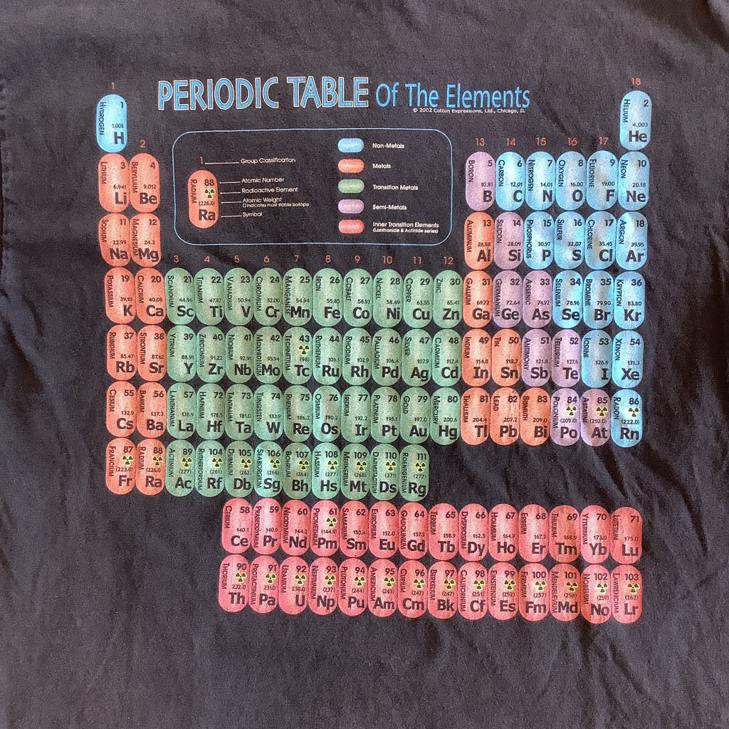 2002 Periodic Table T-shirt