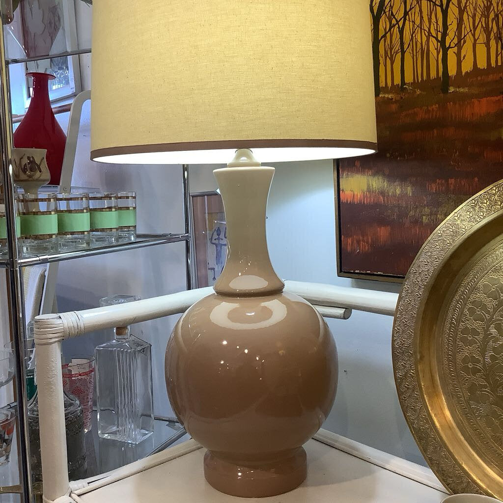 Vintage Ceramic Tan Lamp