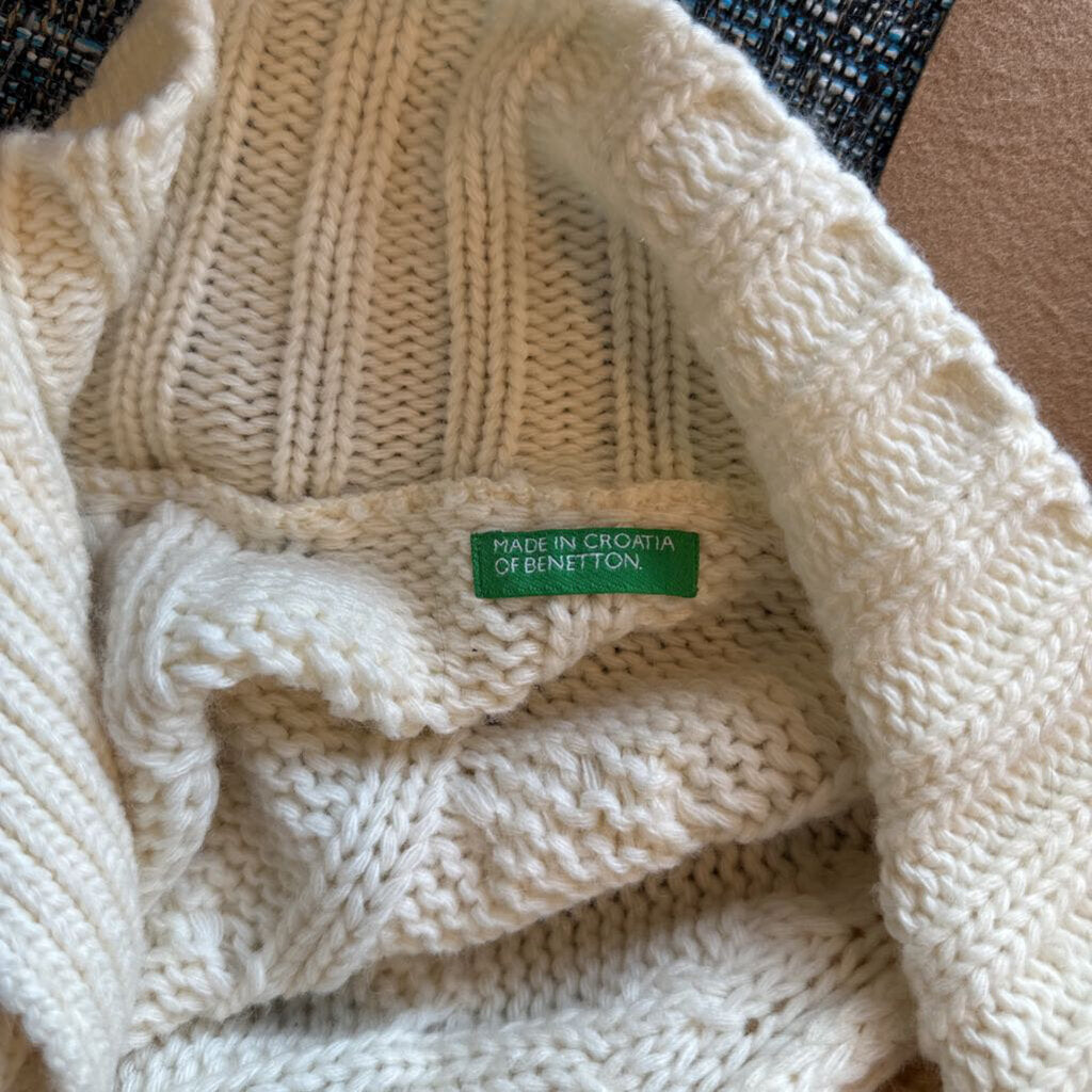 Y2K Benetton Cable Knit Sweater w/ Belt