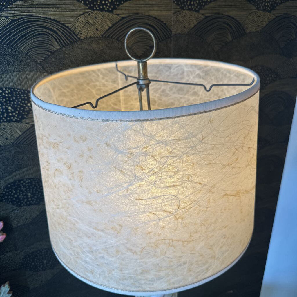 Mid Century Tall Table Lamp w/ Original Fiberglass Shade