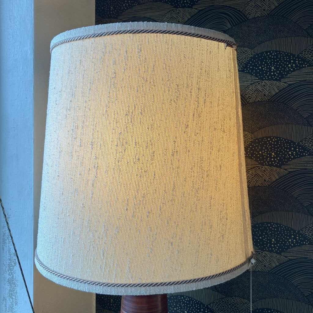 Mid-Century Red, Black & Gold Table Lamp