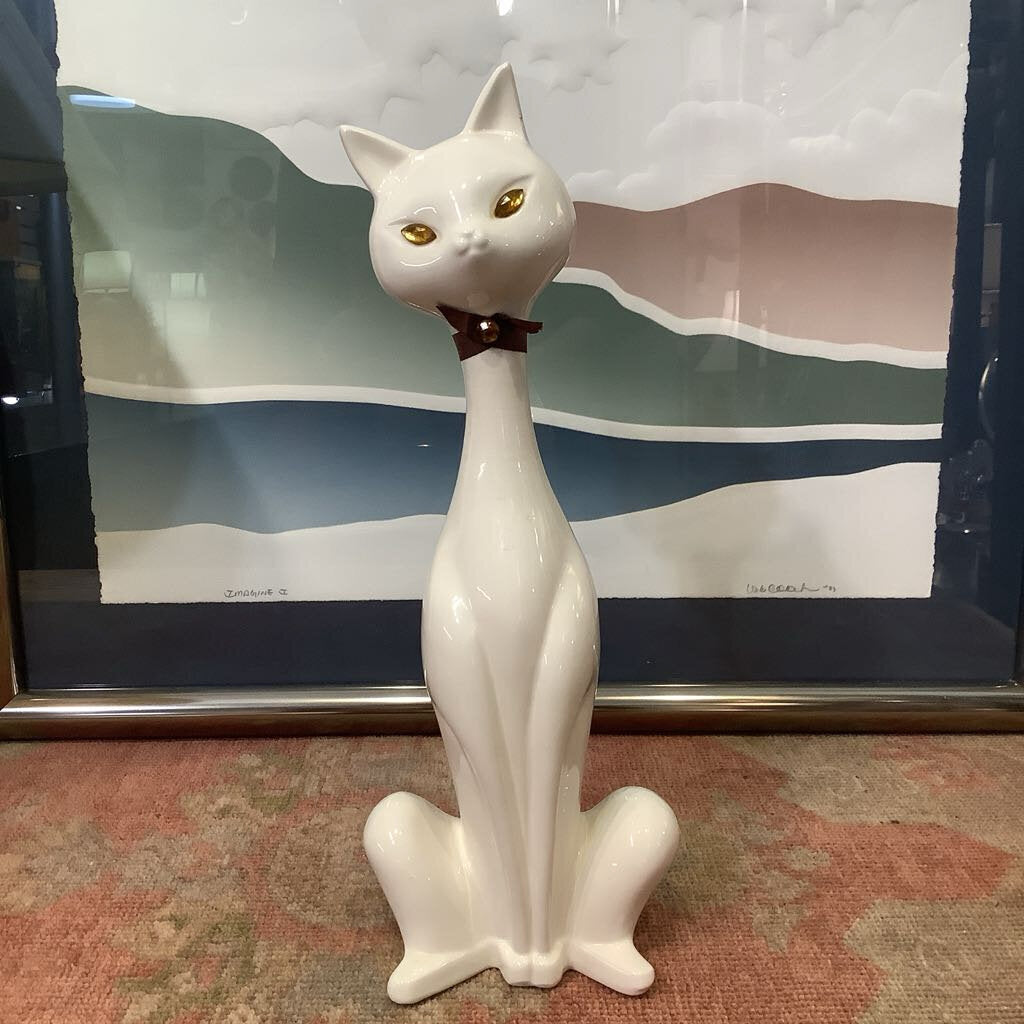 Mid Century Modern Ceramic Cat Figurine