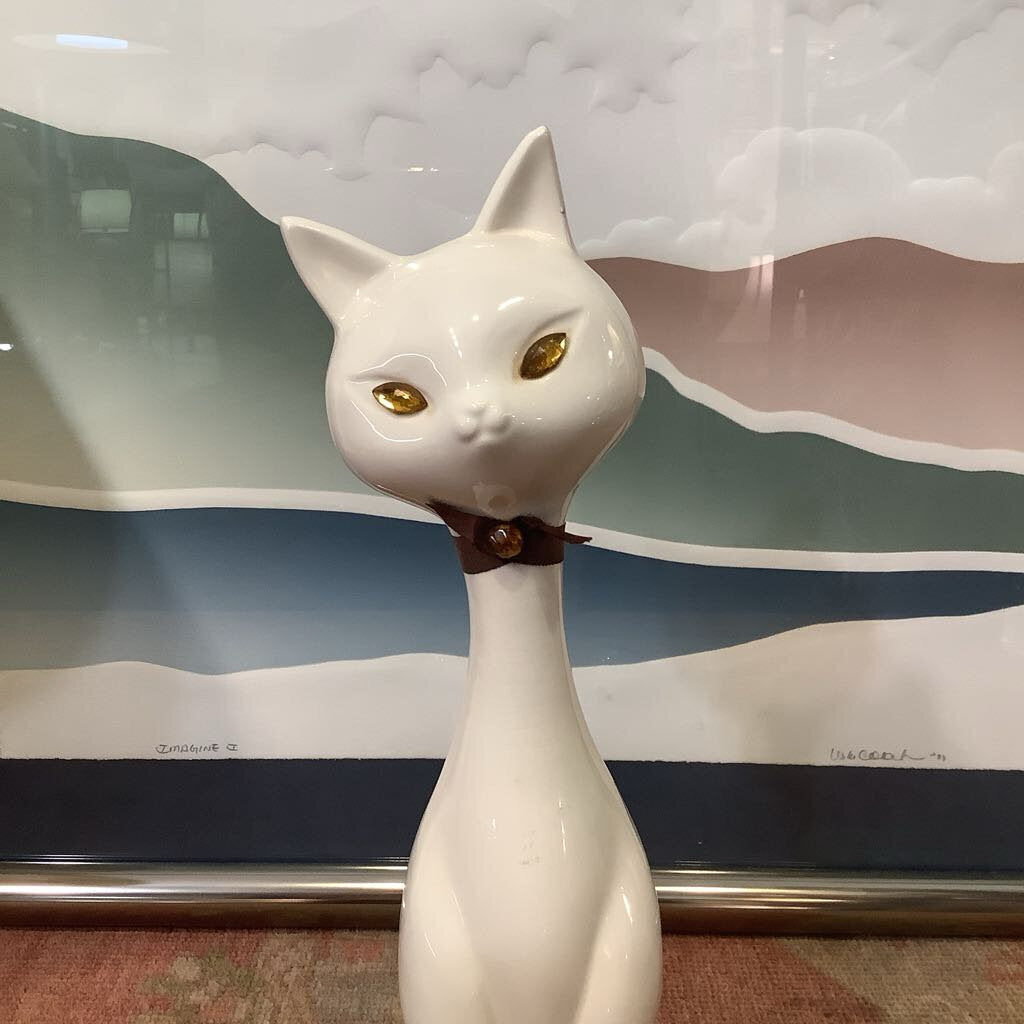 Mid Century Modern Ceramic Cat Figurine