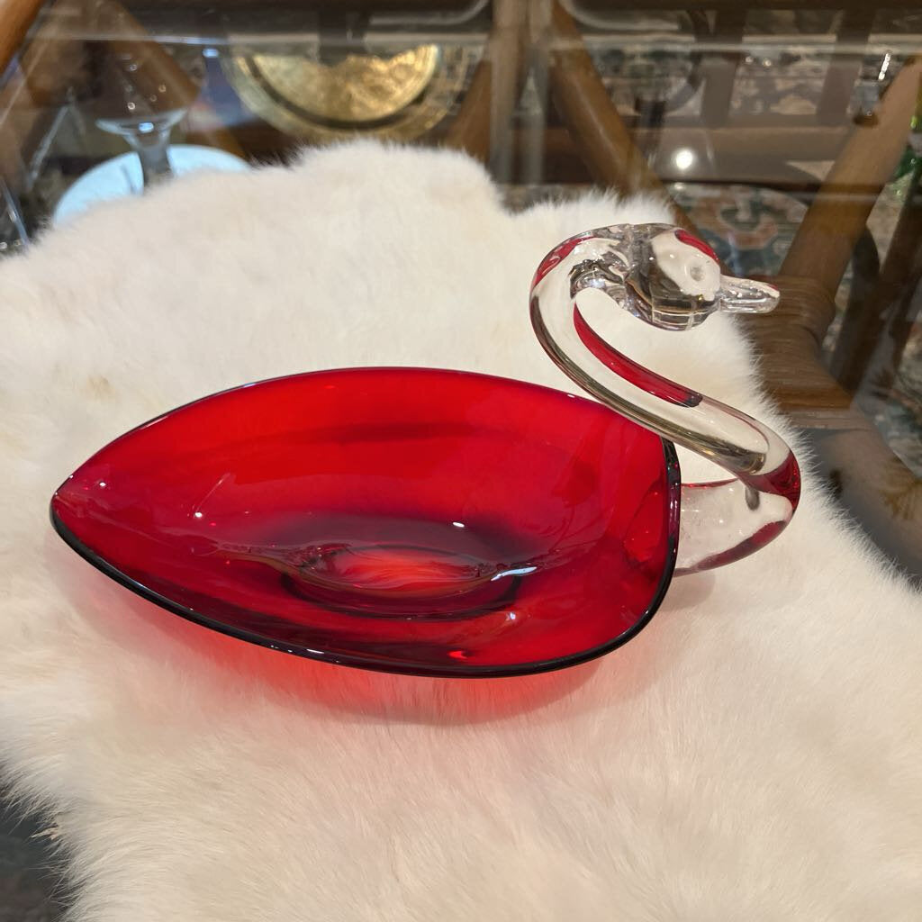 Vintage Duncan Miller Ruby Red Swan