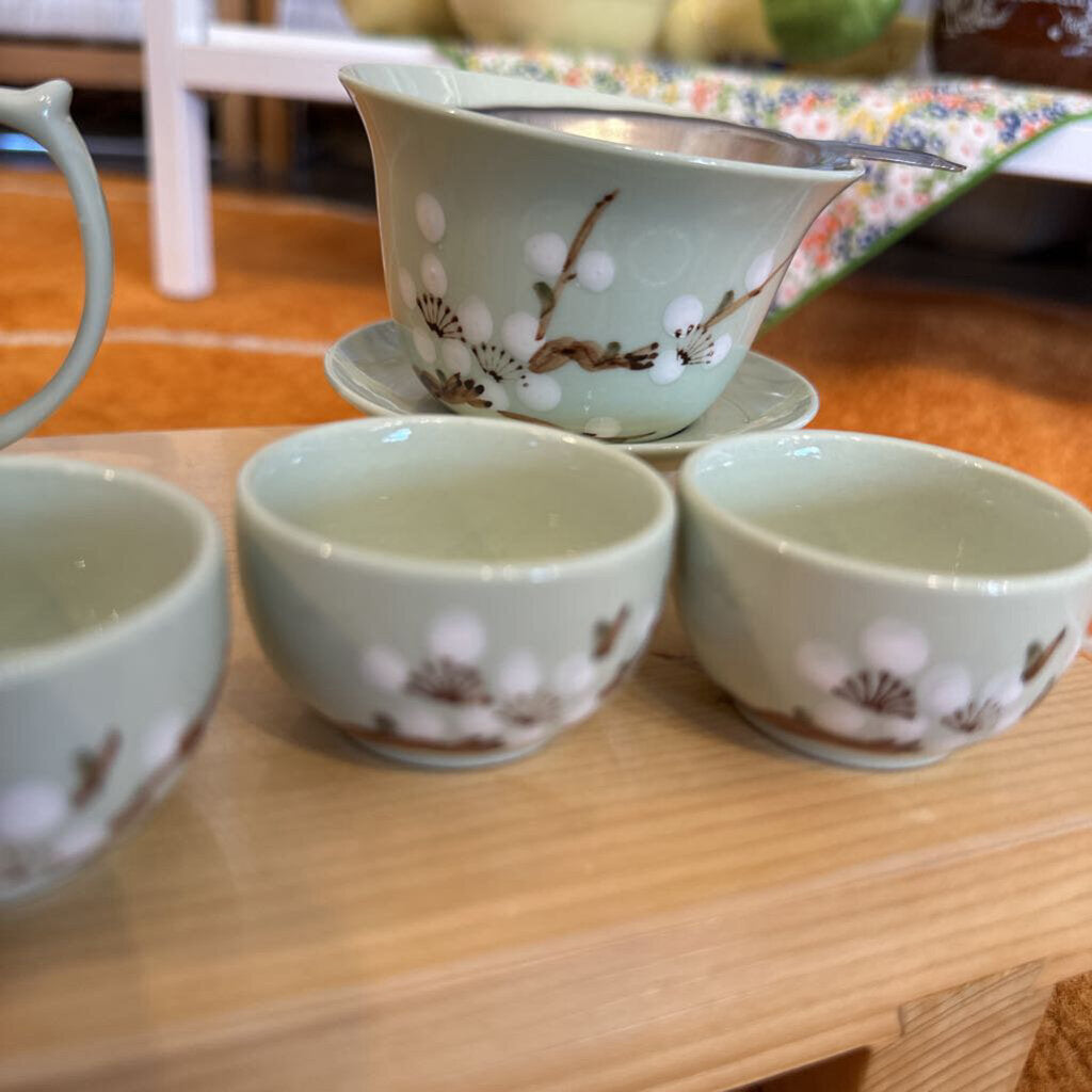 Authentic Japanese "Dogwood Blossom" Tea Ceremony Set - 9pcs