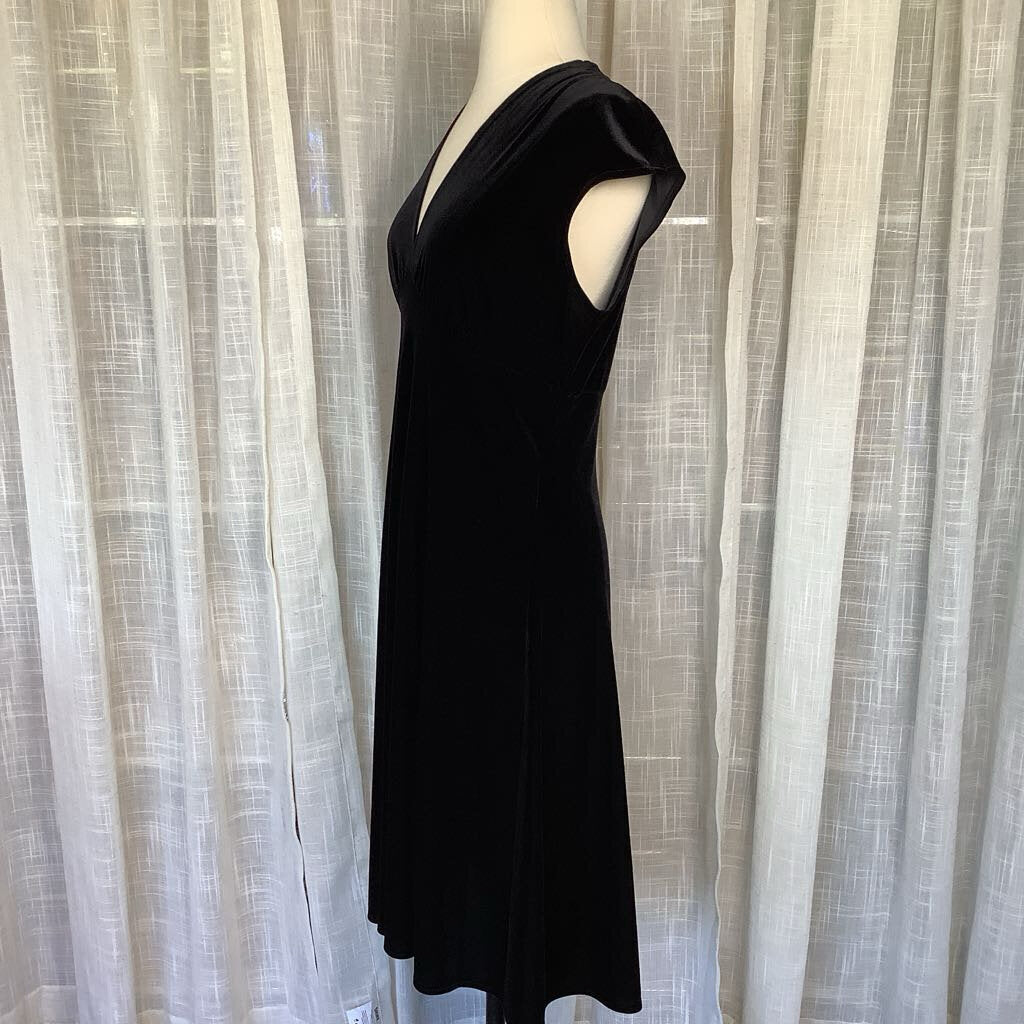 1990s Black Velveteen Dress