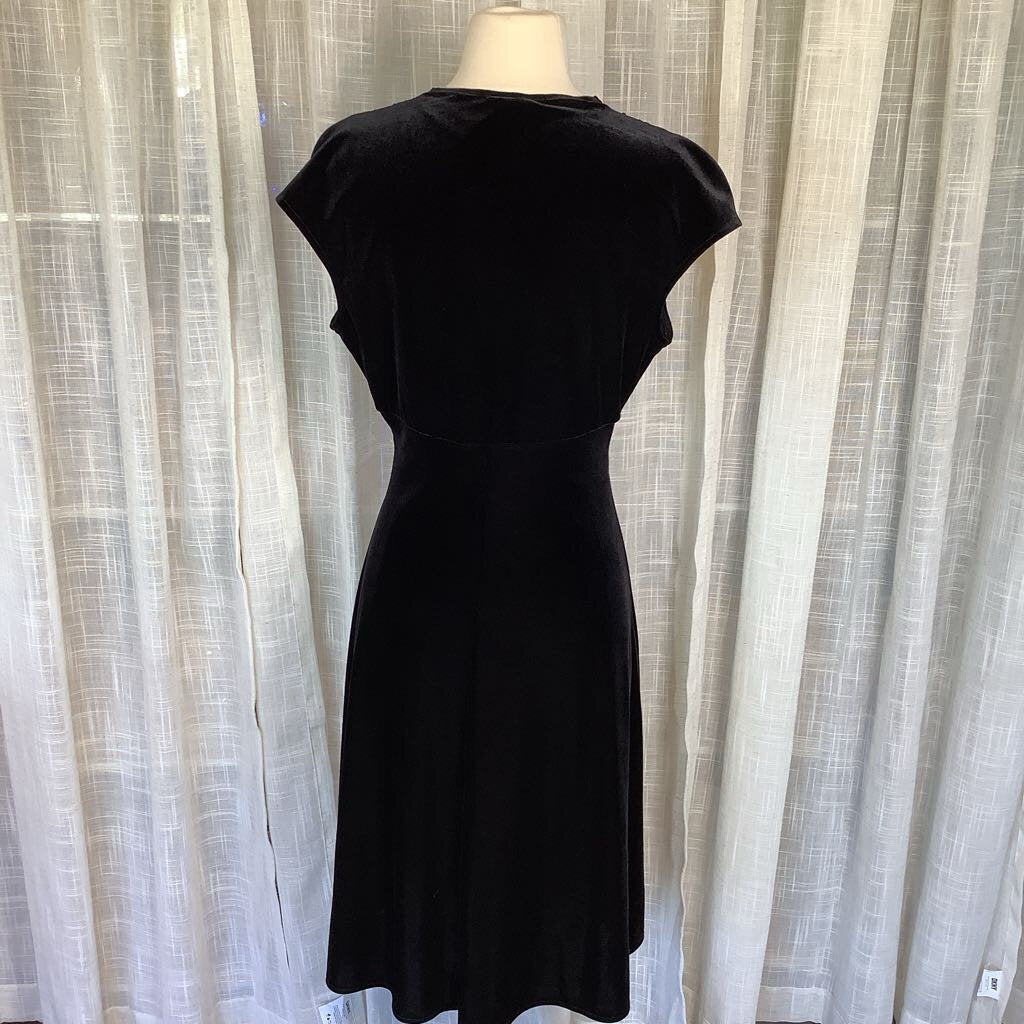 1990s Black Velveteen Dress