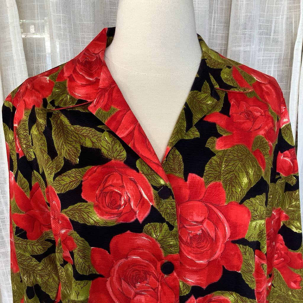 1970s Aladdin Cotton Rose Blouse