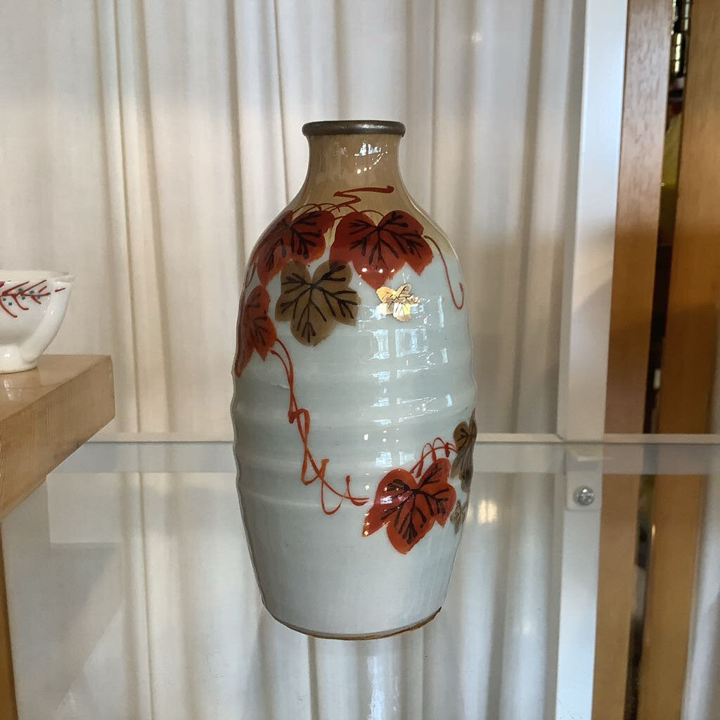 VTG Japanese Sake Bottle w/Maple Leaves