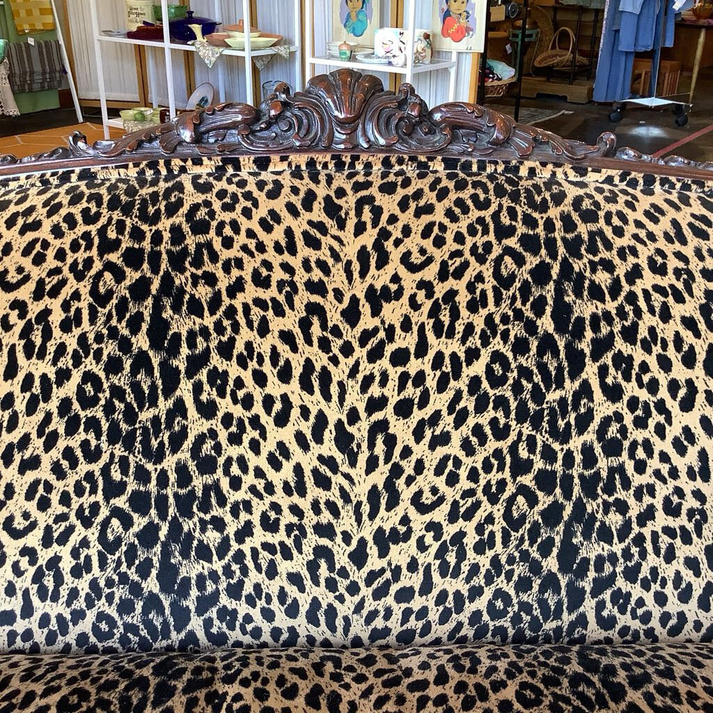 Vintage Glam Leopard Down Filled Sofa