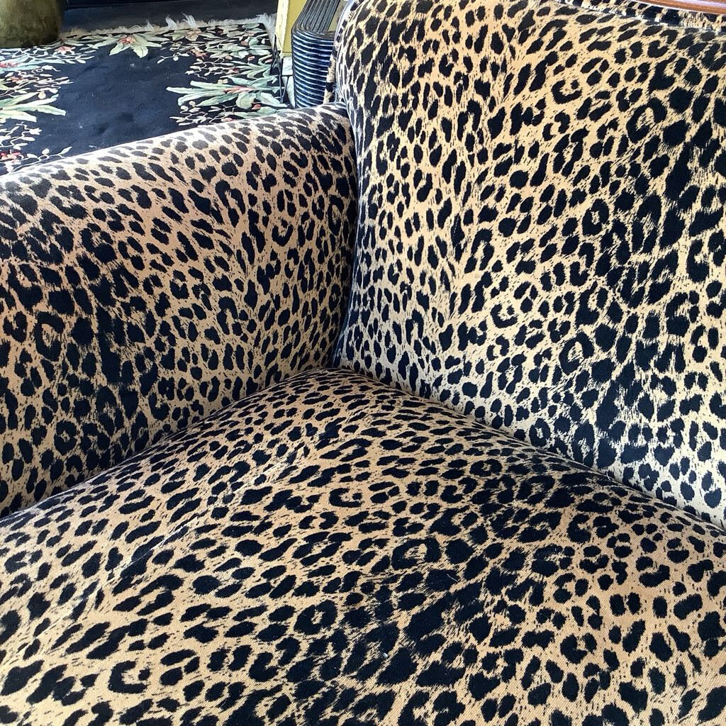 Vintage Glam Leopard Down Filled Sofa