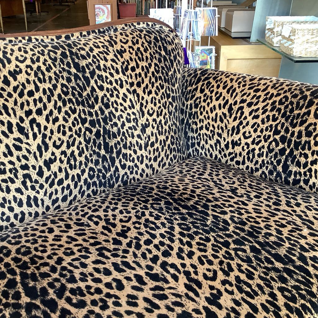 Vintage Glam Leopard Down Filled Sofa