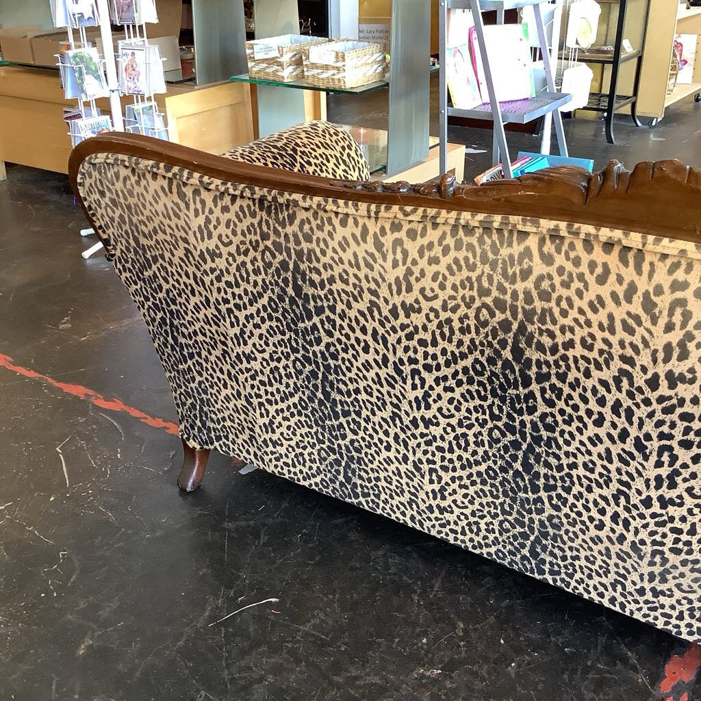 Vintage Glam Leopard Down Filled Sofa