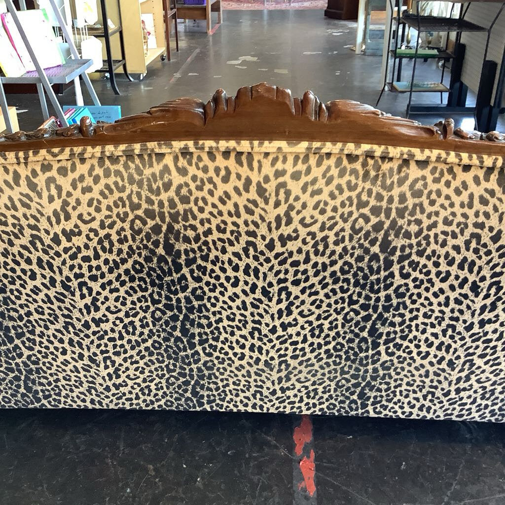 Vintage Glam Leopard Down Filled Sofa