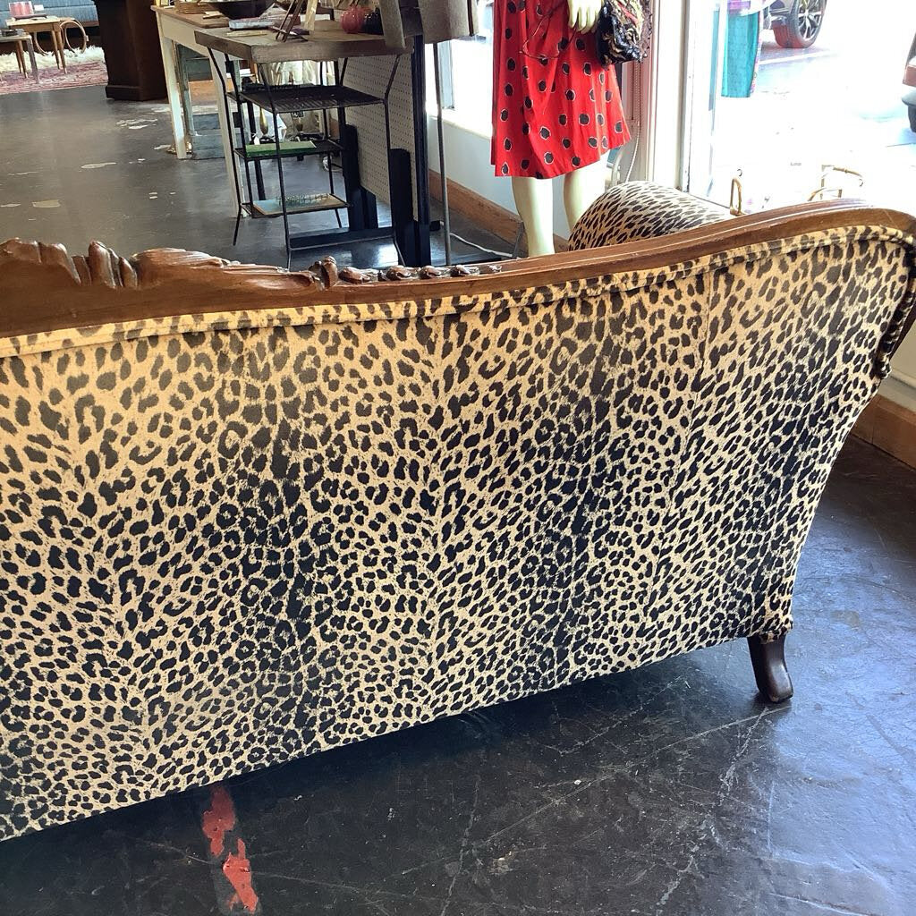 Vintage Glam Leopard Down Filled Sofa