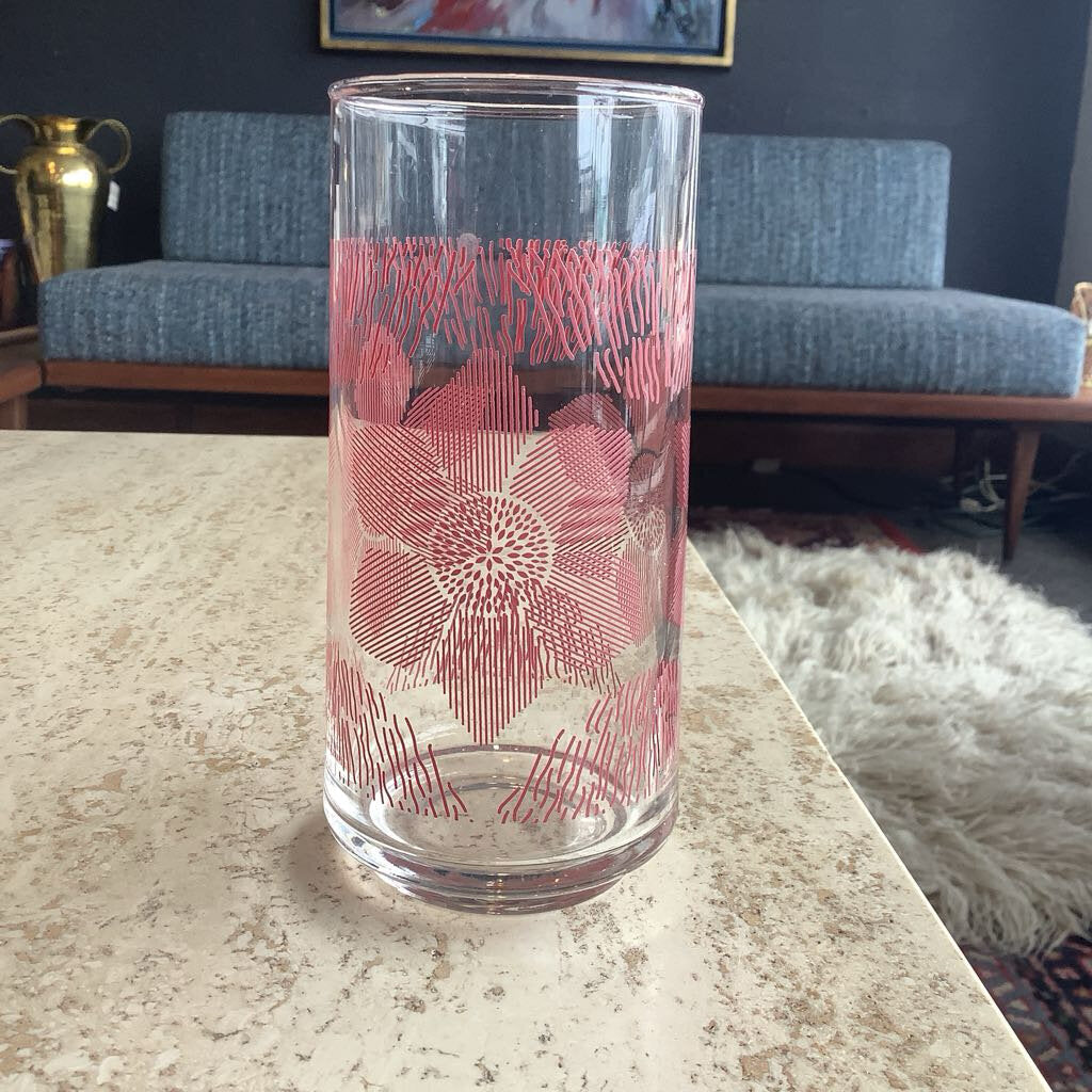 Vintage Libbey Floral Tumbler Set